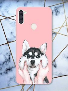 Матовий рожевий чохол на Samsung Galaxy A11 Мордочка принт 121