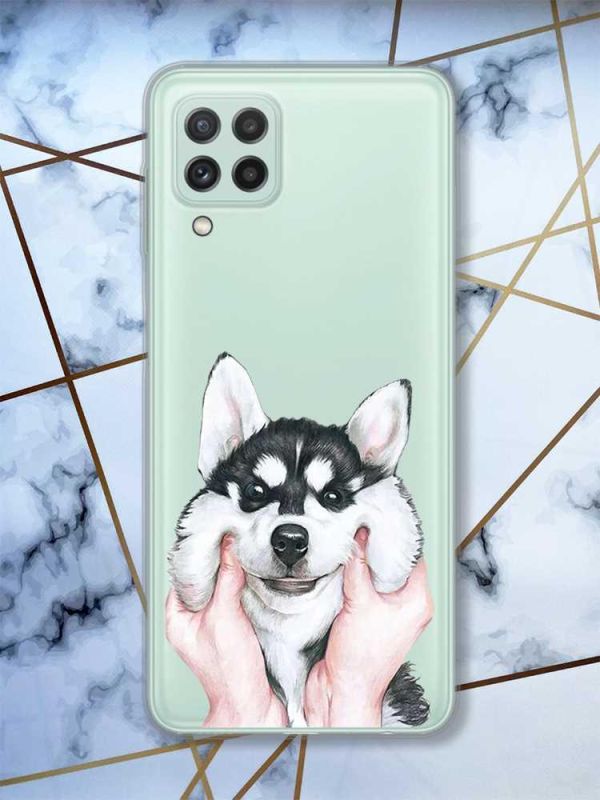 Прозорий чохол на Samsung Galaxy A22 4G / M22 / M32 Мордочка принт 121