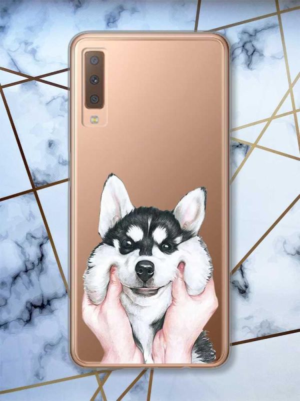 Прозорий чохол на Samsung Galaxy A7(2018) A750 Мордочка принт 121