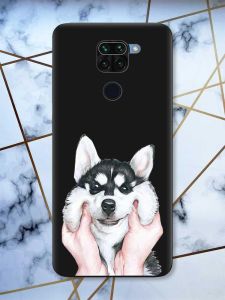 Матовий чорний чохол на Xiaomi Redmi Note 9 Мордочка принт 121