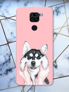 Матовий рожевий чохол на Xiaomi Redmi Note 9 Мордочка принт 121