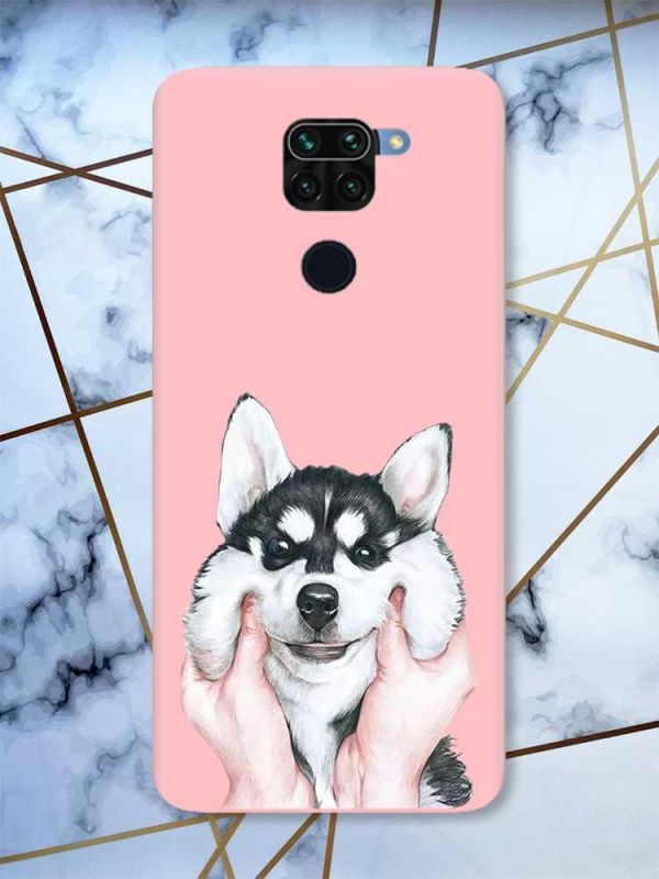 Матовий рожевий чохол на Xiaomi Redmi Note 9 Мордочка принт 121
