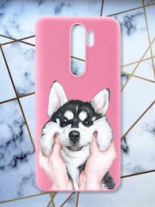 Матовий рожевий чохол на Xiaomi Redmi Note 8 Pro Мордочка принт 121