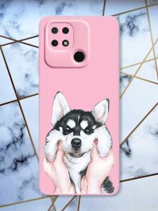 Матовий рожевий чохол на Xiaomi Redmi 10C Мордочка принт 121