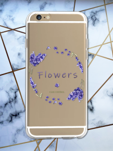 Прозорий чохол на iPhone 6/6s :: Лавандовий віночок (принт 19)