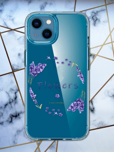 Прозорий чохол для iPhone 13 mini Лавандовий віночок принт 19