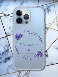 Прозорий чохол на Apple iPhone 13 Pro Лавандовий віночок принт 19