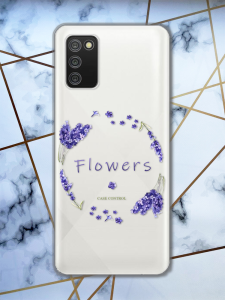 Прозорий чохол на Samsung Galaxy A02s Лавандовий віночок принт 19