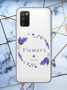 Прозорий чохол на Samsung Galaxy A03s Лавандовий віночок принт 19