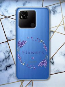 Прозорий чохол на Xiaomi Redmi 10A рельєфний дизайн Лавандовий віночок принт 19