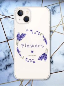 Прозорий чохол із захистом камери для iPhone 14 Plus Лавандовий віночок принт 19