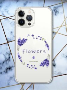 Прозорий чохол із захистом камери на iPhone 14 Pro :: Лавандовий віночок (принт 19)