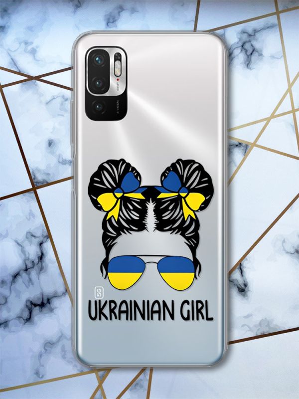 Чохол на Xiaomi Redmi Note 10 5G патріотичний дизайн Українська дівчина принт 113