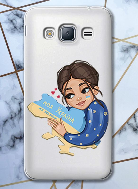 Прозорий чохол для Samsung Galaxy J3 2016 J310 SM-J320H з об'ємним друком Моя Україна принт 2