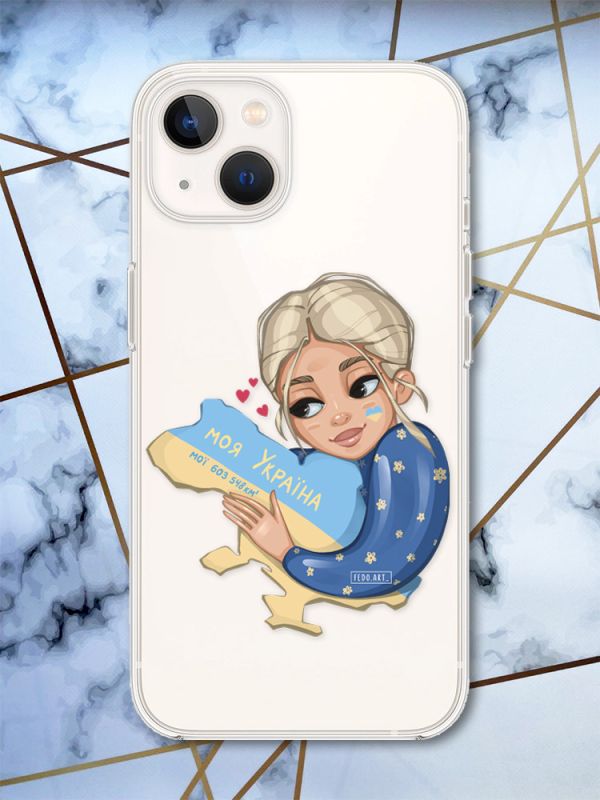 Прозорий чохол із захистом камери для iPhone 14 Plus Моя Україна принт 24