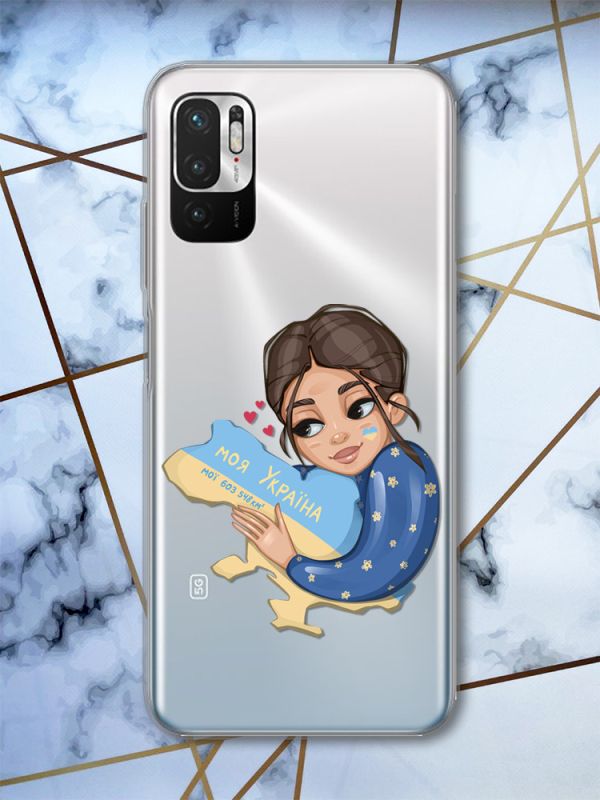 Прозорий чохол для Xiaomi Redmi Note 10 5G патріотичний дизайн Моя Україна принт 2