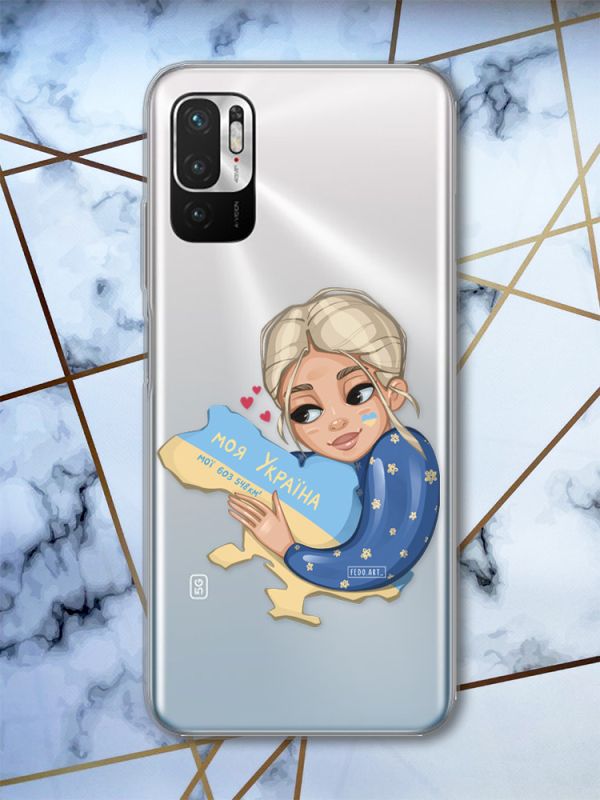 Прозорий чохол для Xiaomi Redmi Note 10 5G патріотичний дизайн Моя Україна принт 24