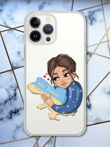 Прозорий чохол із захистом камери для iPhone 14 Pro патріотичний дизайн Моя Україна принт 2