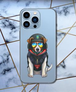 Прозорий чохол на Apple iPhone 13 Pro Max патріотичний дизайн Пес Патрон принт 4