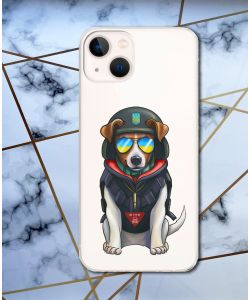Прозорий чохол на iPhone 13 mini патріотичний дизайн Пес Патрон принт 4