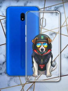 Прозорий чохол на Xiaomi Redmi 8A патріотичний дизайн Пес Патрон принт 4
