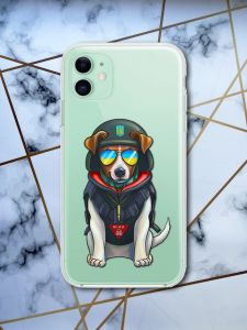 Прозорий чохол на Apple iPhone 11 (6,1) патріотичний дизайн Пес Патрон принт 4