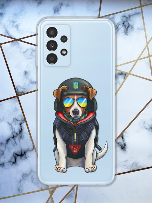 Прозорий чохол на Samsung Galaxy A13 4G з патріотичним дизайном "Патрон" принт 4