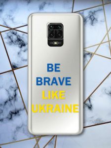 Прозорий чохол для Xiaomi Redmi Note 9 Pro / 9S / 9 Pro Max патріотичний дизайн Сміливість принт 5