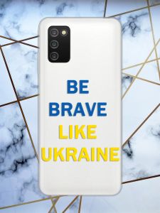 Прозорий чохол для Samsung Galaxy A03s  з патріотичним дизайном Сміливість принт 5