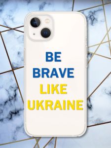 Прозорий силіконовий чохол із захистом камери для iPhone 14 Plus Сміливість принт 5