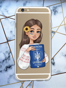 Прозорий чохол на iPhone 6/6s :: Дівчина з паспортом (принт 12)