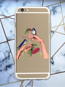 Прозорий чохол на iPhone 6/6s :: Ластівки (принт 15)