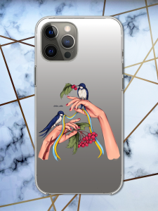 Прозорий чохол для iPhone 12 Pro Max патріотичний дизайн Ластівки принт 15