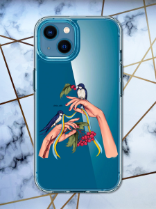 Прозорий чохол для iPhone 13 mini патріотичний дизайн Ластівки принт 15