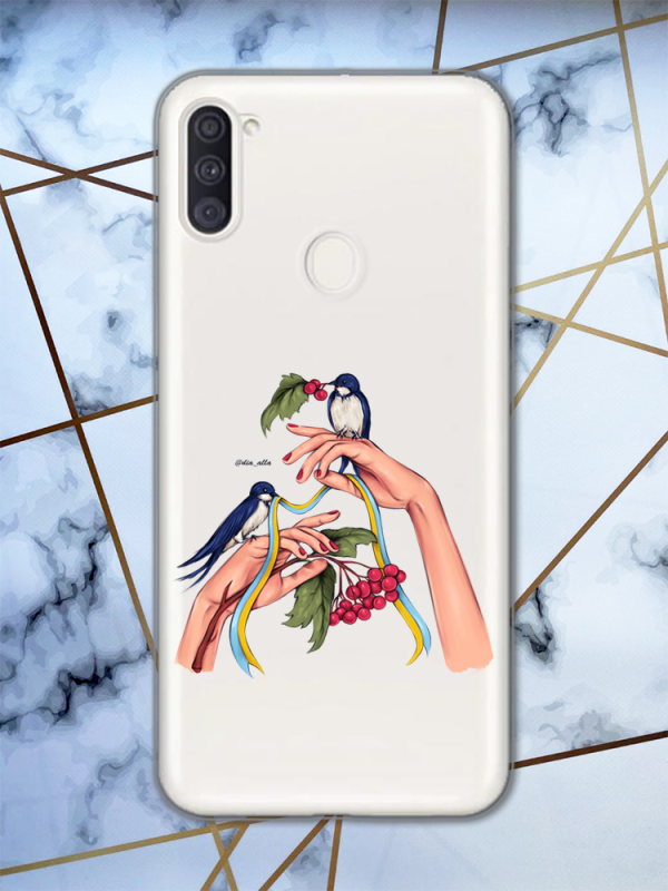 Прозорий чохол для Samsung Galaxy А11 патріотичний дизайн Ластівки принт 15