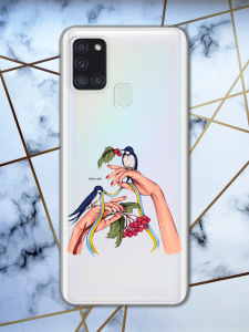 Прозорий чохол для Samsung Galaxy А21s патріотичний дизайн Ластівки принт 15