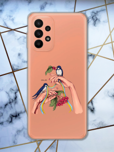 Прозорий чохол для Samsung Galaxy A23 4g патріотичний дизайн Ластівки принт 15