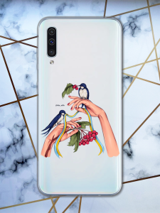 Прозорий чохол для Samsung Galaxy А50 (2019) А505 патріотичний дизайн Ластівки принт 15