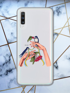 Прозорий чохол для Samsung Galaxy A70 (2019) / A705 патріотичний дизайн Ластівки принт 15