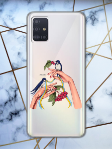 Прозорий чохол для Samsung Galaxy A71 / A715 патріотичний дизайн Ластівки принт 15