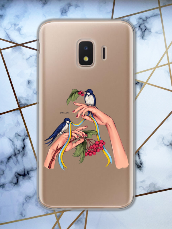 Прозорий чохол для Samsung Galaxy J2 Core (2018) патріотичний дизайн Ластівки принт 15