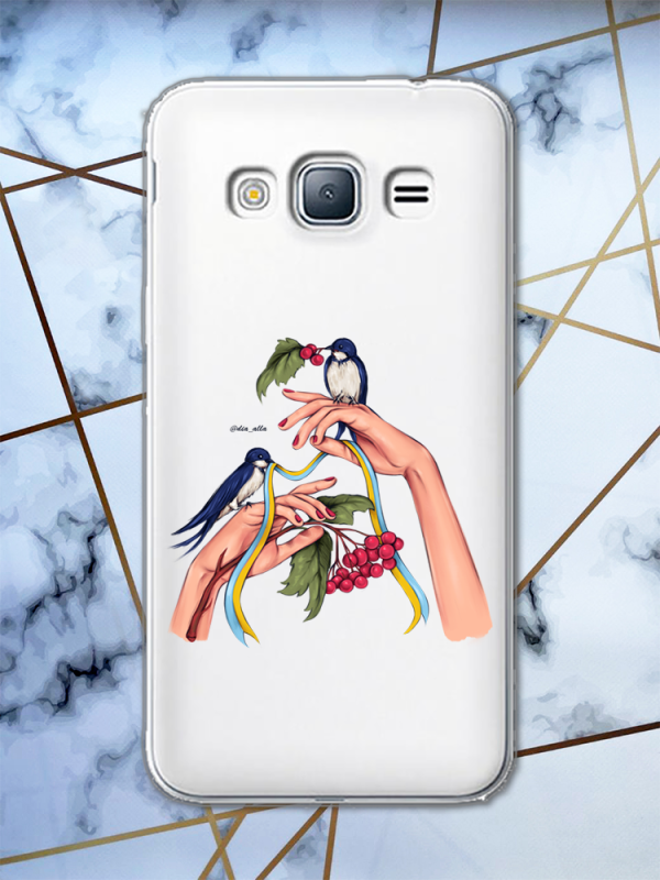 Прозорий чохол для Samsung Galaxy J3 2016 / J310 патріотичний дизайн Ластівки принт 15