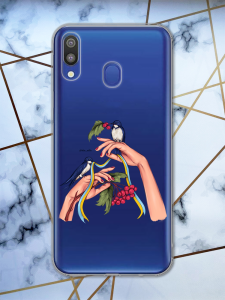 Прозорий чохол для Samsung Galaxy M20 патріотичний дизайн Ластівки принт 15