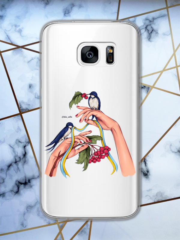 Прозорий чохол для Samsung Galaxy S7 патріотичний дизайн Ластівки принт 15