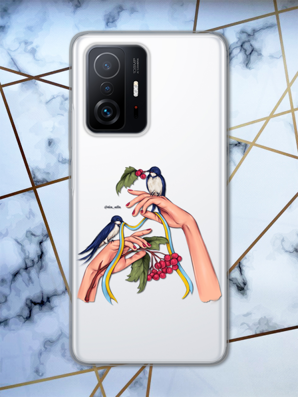 Прозорий чохол для Xiaomi 11T / 11T Pro патріотичний дизайн Ластівки принт 15
