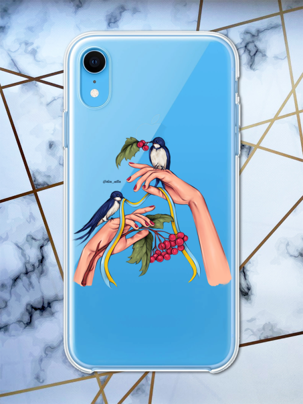 Прозорий чохол для iPhone XR патріотичний дизайн Ластівки принт 15