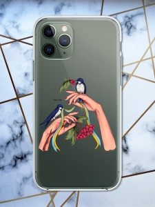 Прозорий чохол для iPhone 12 / 12 Pro патріотичний дизайн Ластівки принт 15