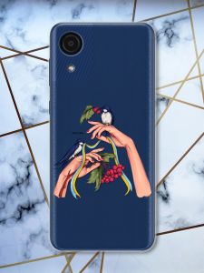 Прозорий чохол для Samsung Galaxy A03 Core / A032 патріотичний дизайн Ластівки принт 15