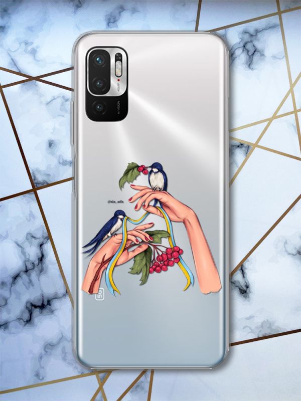 Прозорий чохол для Xiaomi Redmi Note 10 5G патріотичний дизайн Ластівки принт 15
