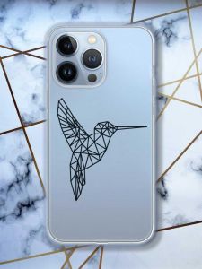 Прозорий чохол на Apple iPhone 13 Pro Колібрі принт 122